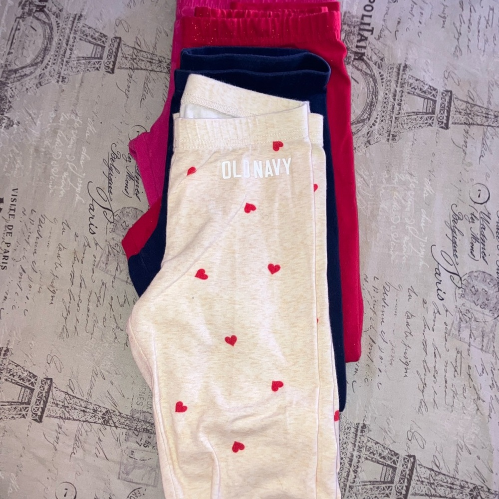 Pack of 4 leggings for girls; size 7/8, old navy, cat & jack, faded glory brands